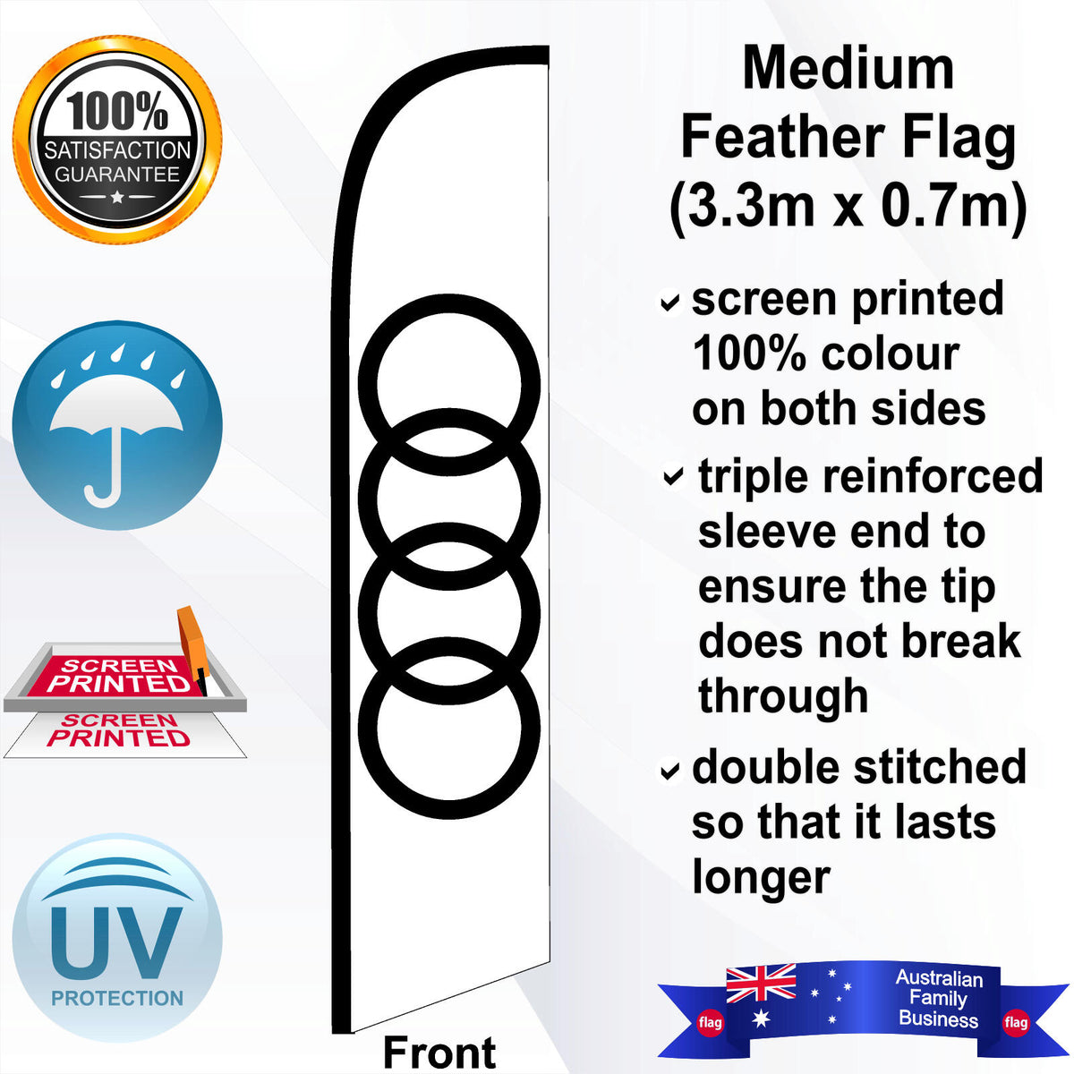 Audi Logo Feather Flag - Front