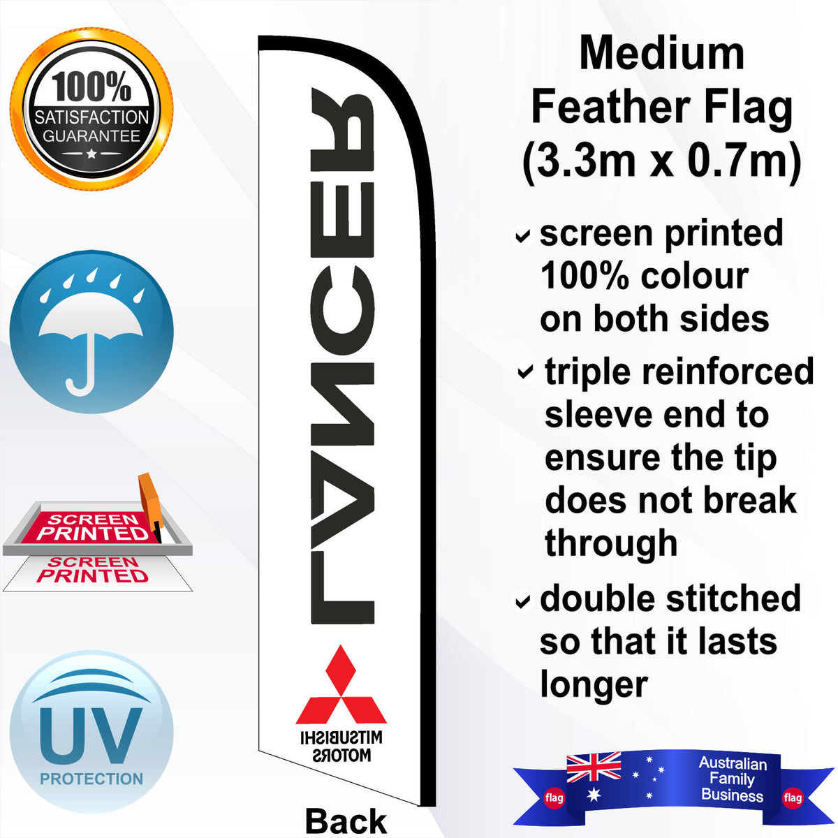 MITSUBISHI LANCER Feather Flag - Rear