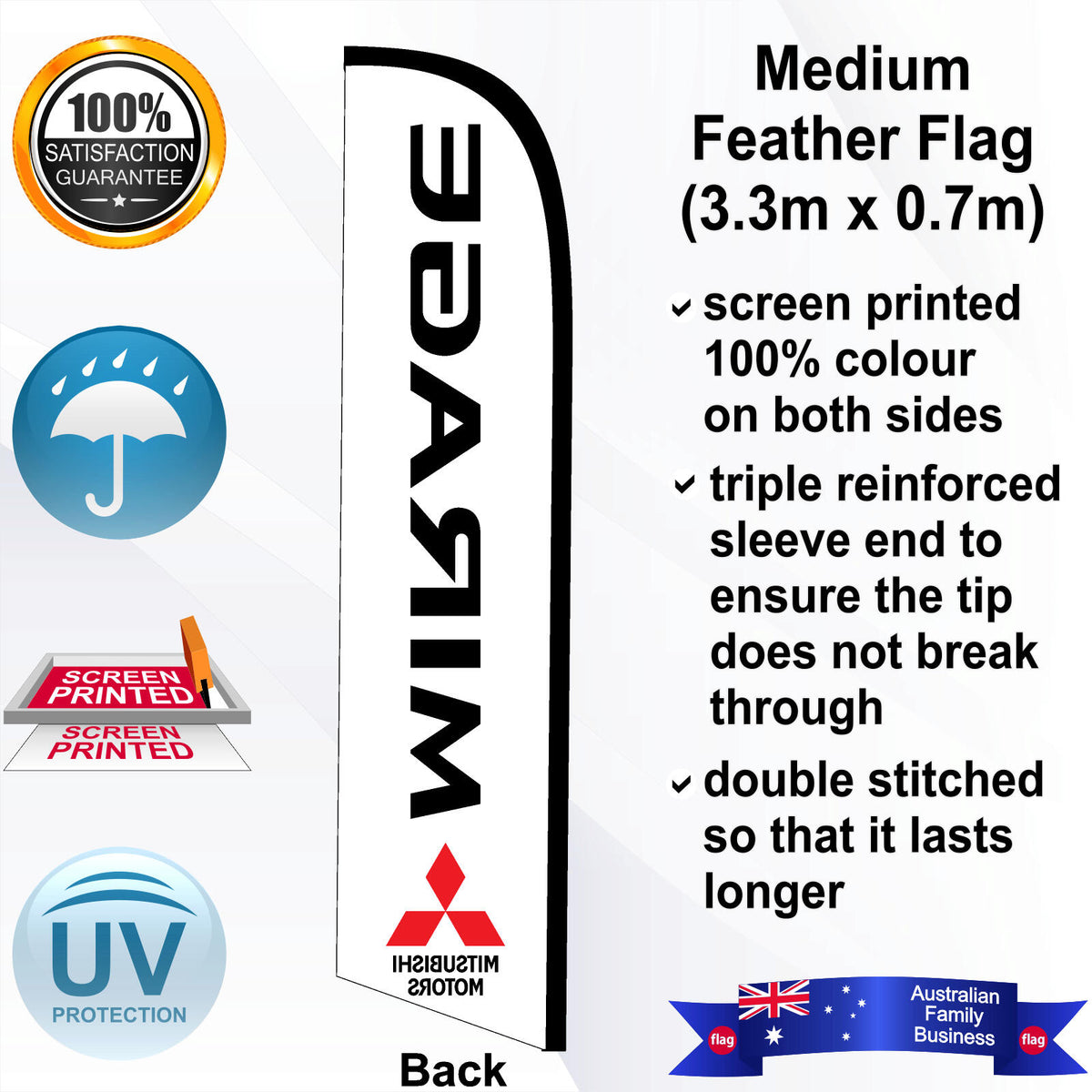 MITSUBISHI MIRAGE Feather Flag - Rear
