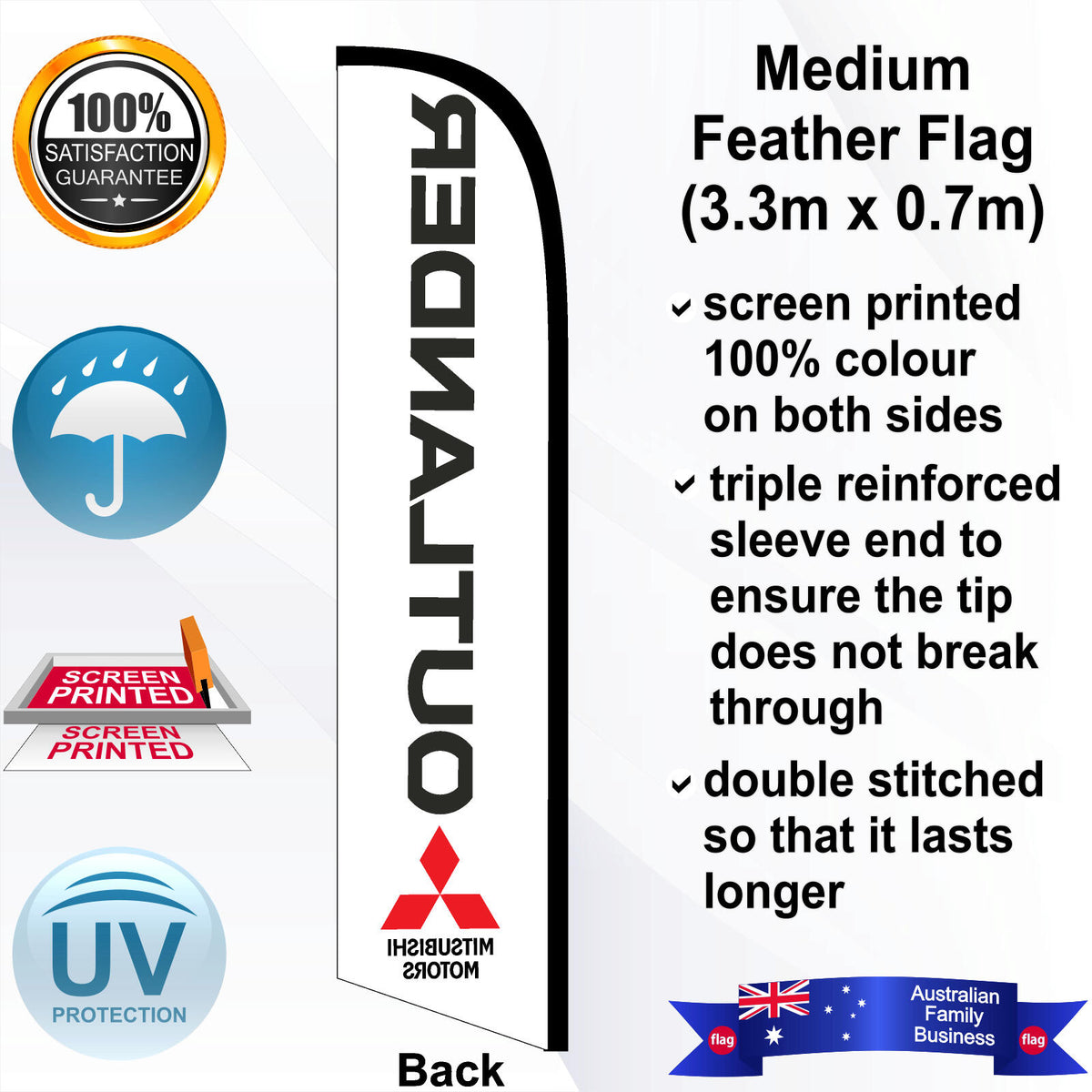 MITSUBISHI OUTLANDER Feather Flag - Rear
