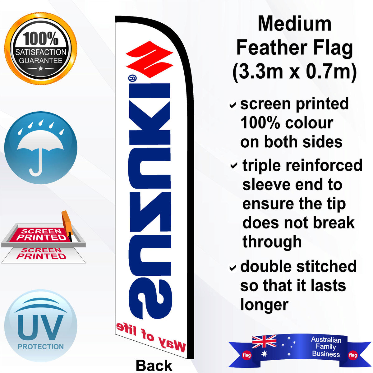 SUZUKI WAY OF LIFE Feather Flag - Rear