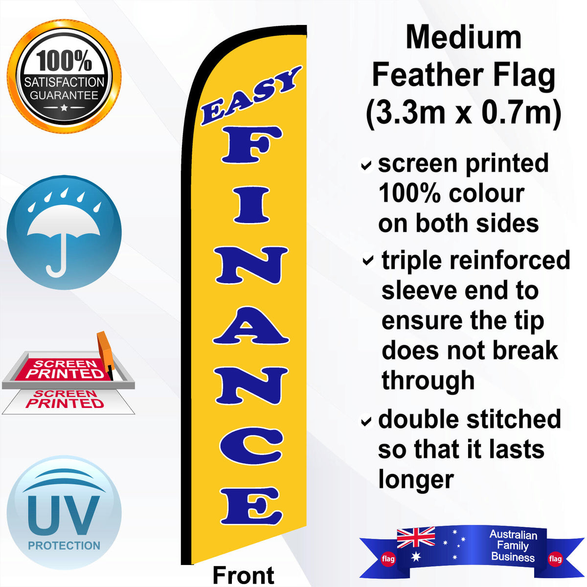 EASY FINANCE Feather Flag - Front