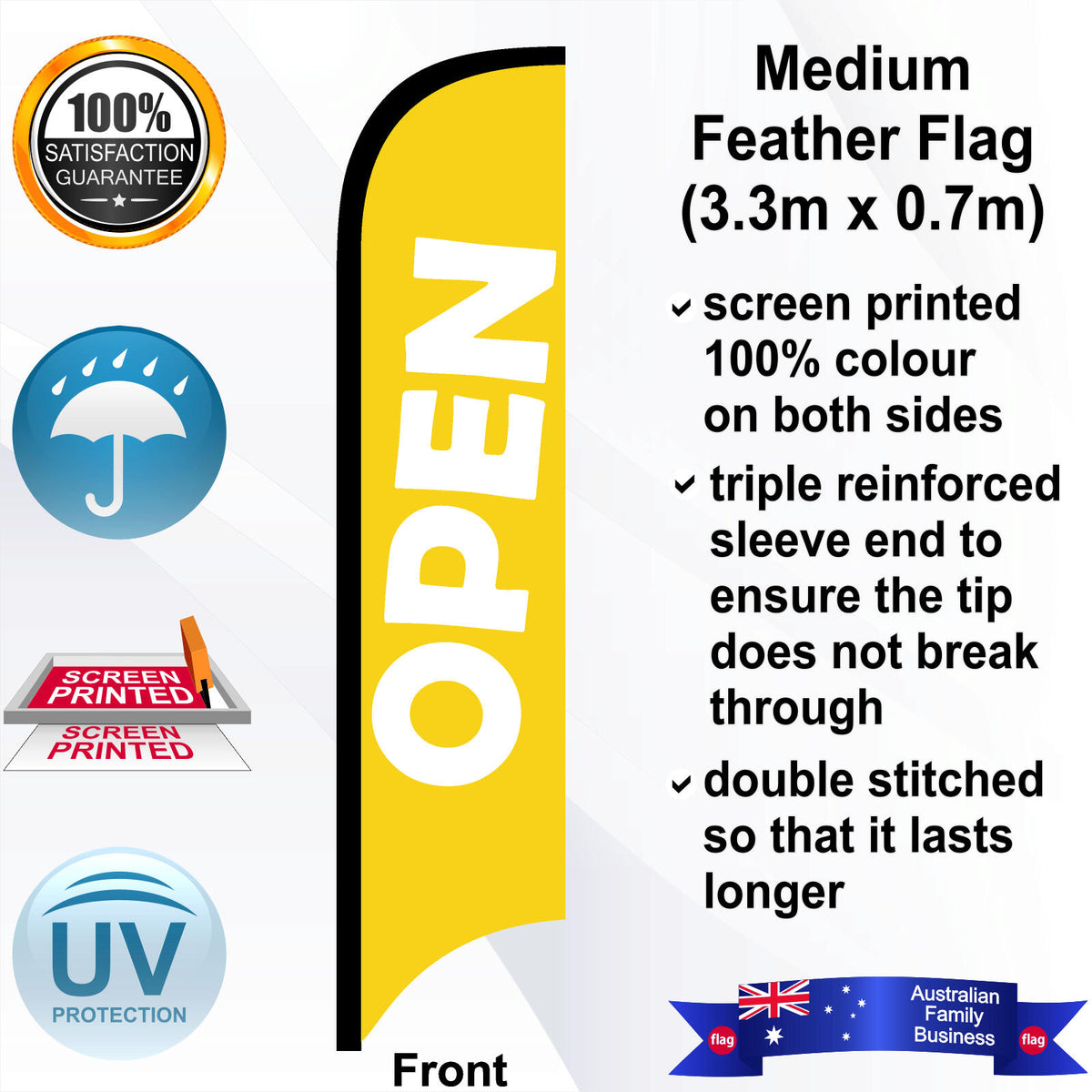 OPEN Feather Flag - Front