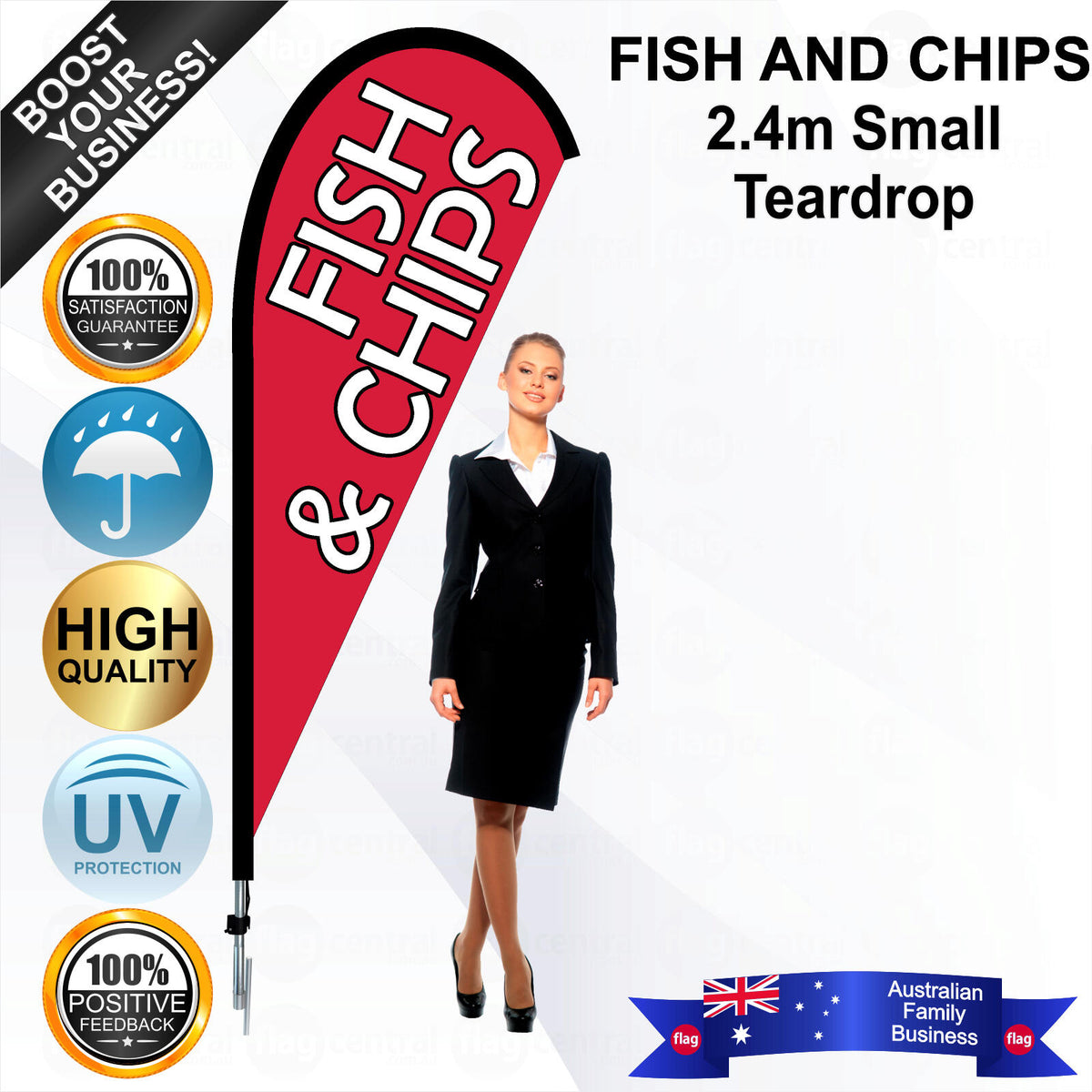 FISH AND CHIPS Teardrop Flag - Bundle