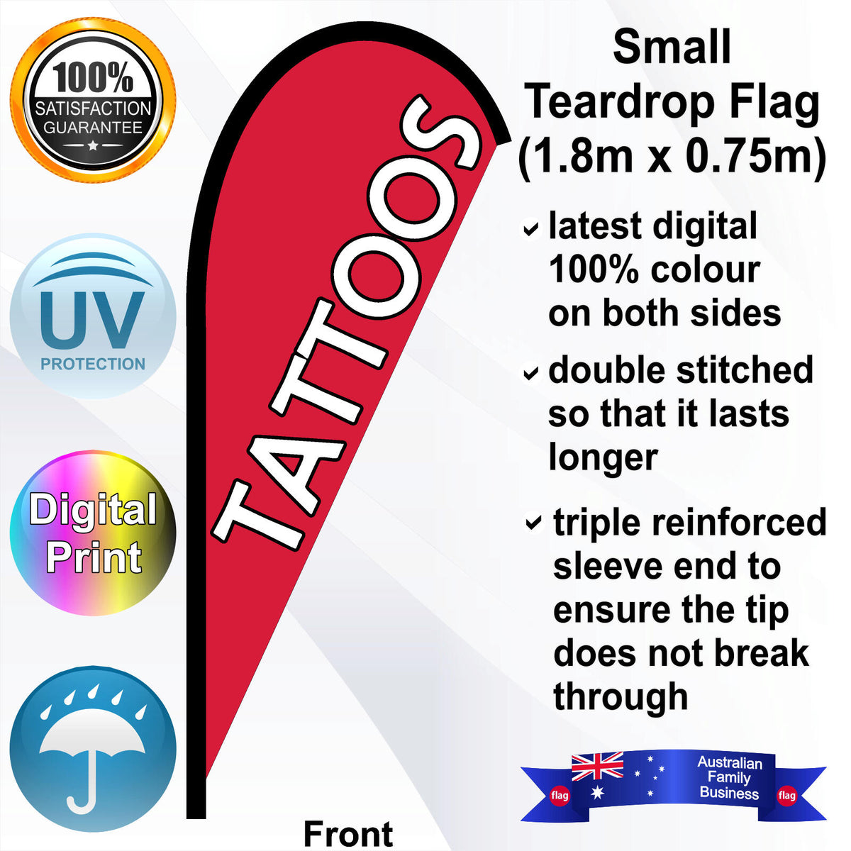 TATTOOS Teardrop Flag - Front