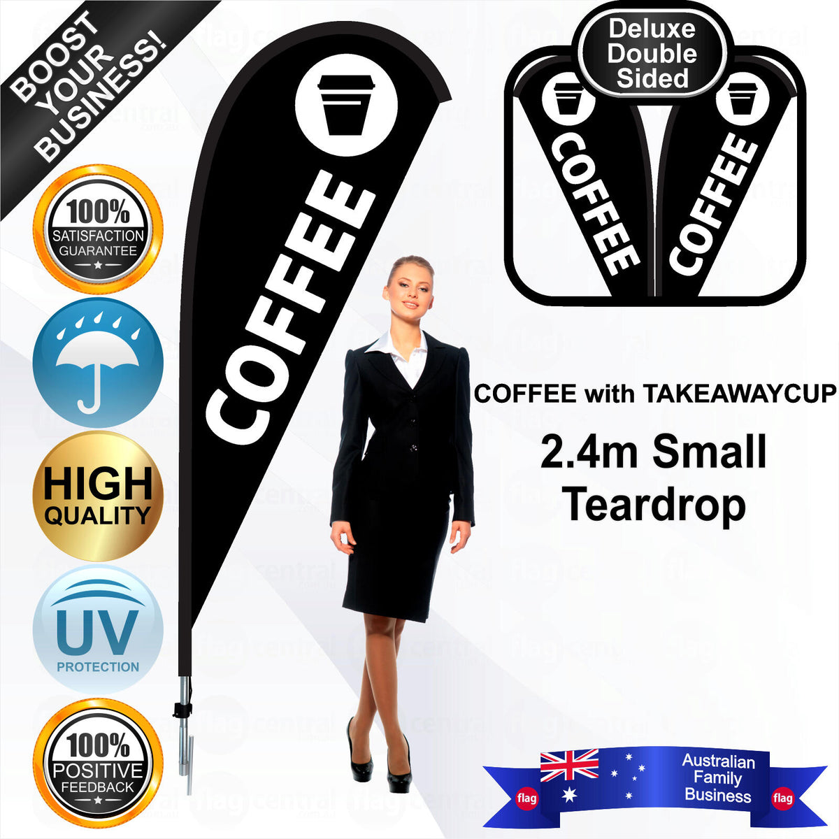 COFFEE (TAKEAWAYCUP) Teardrop Flag - Bundle