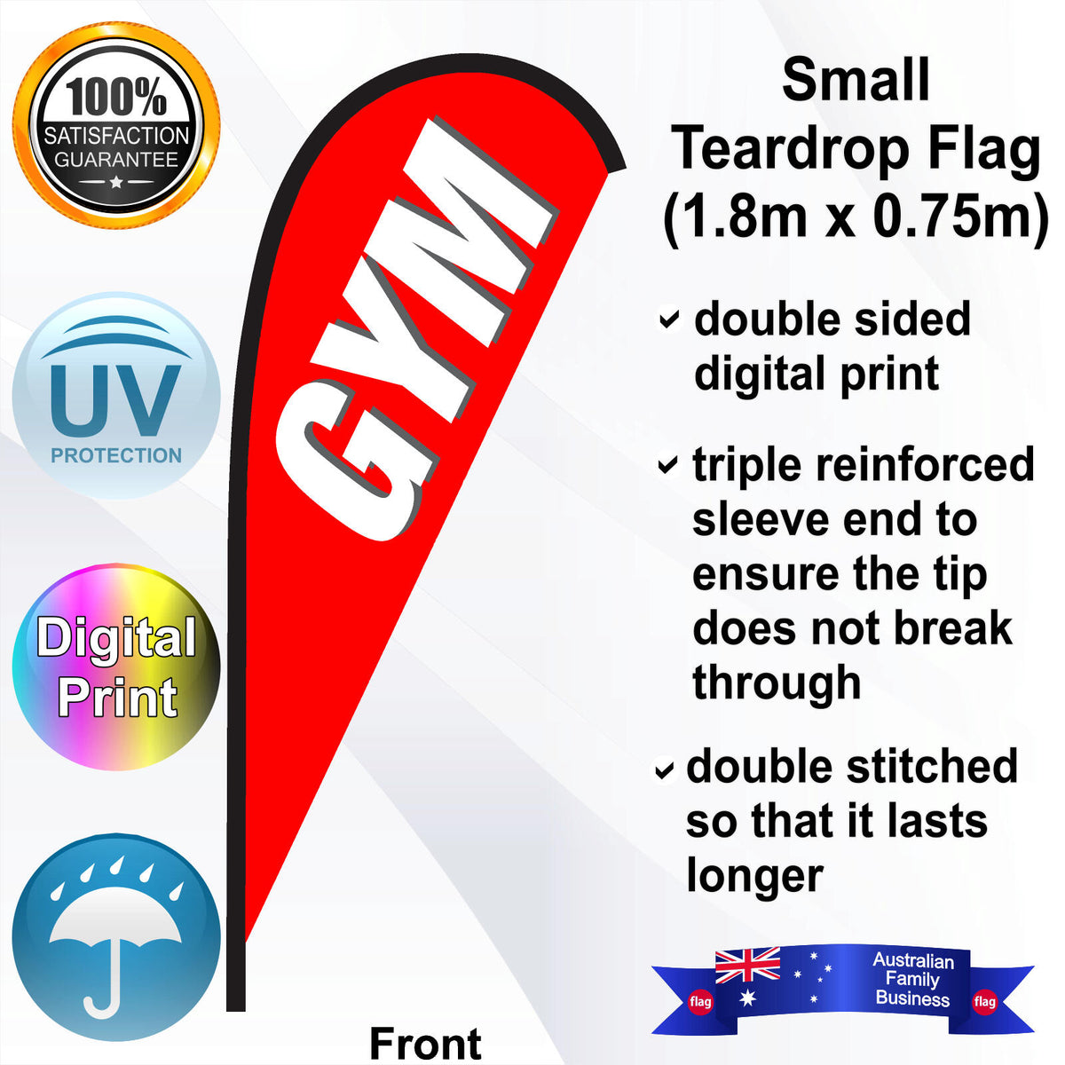 GYM Teardrop Flag - Front
