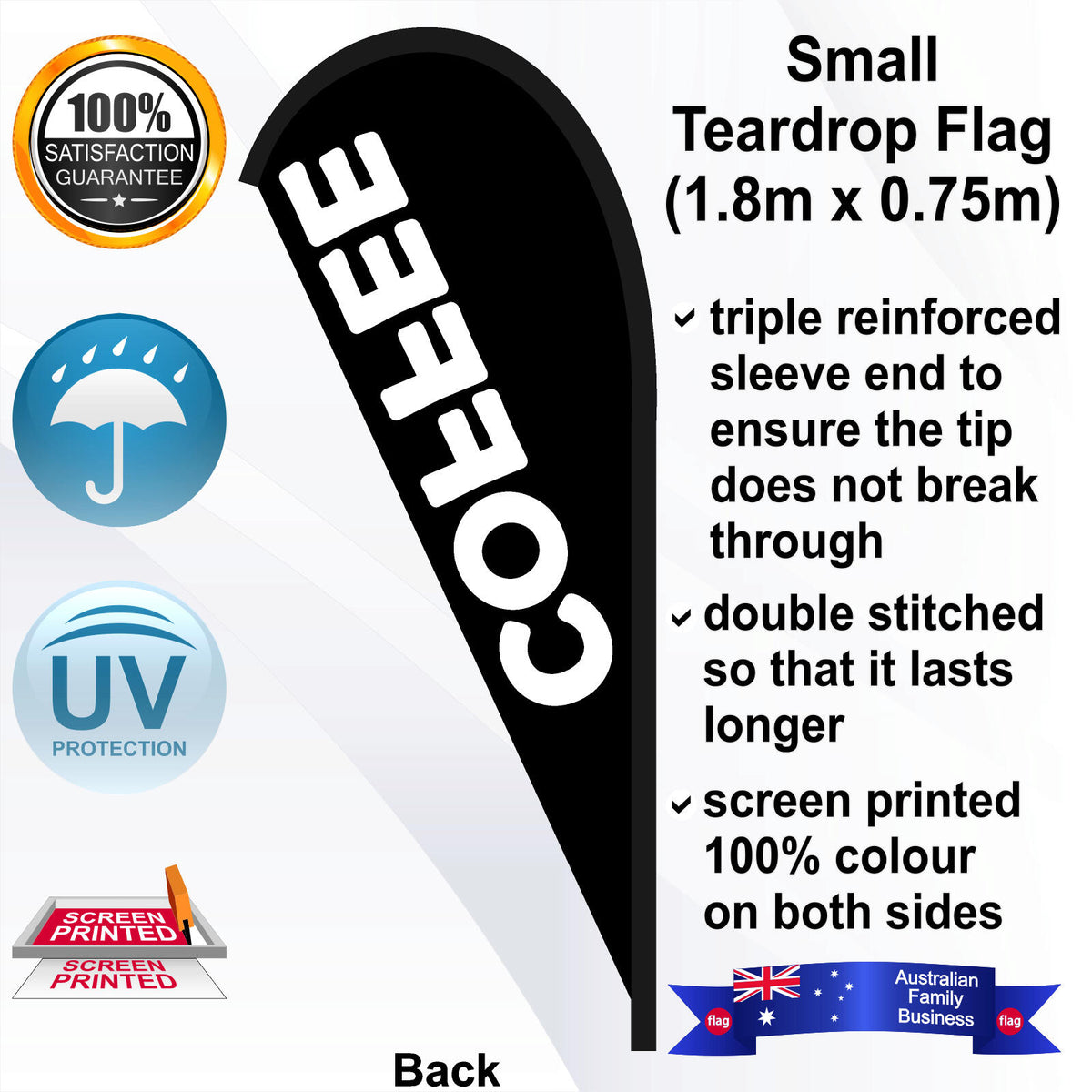 COFFEE Teardrop Flag - Rear