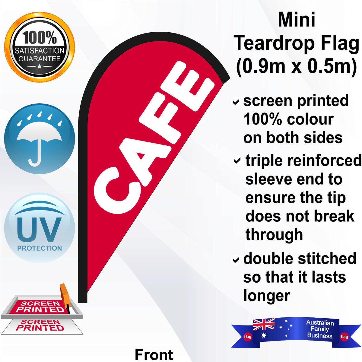 CAFE Teardrop Flag - Front