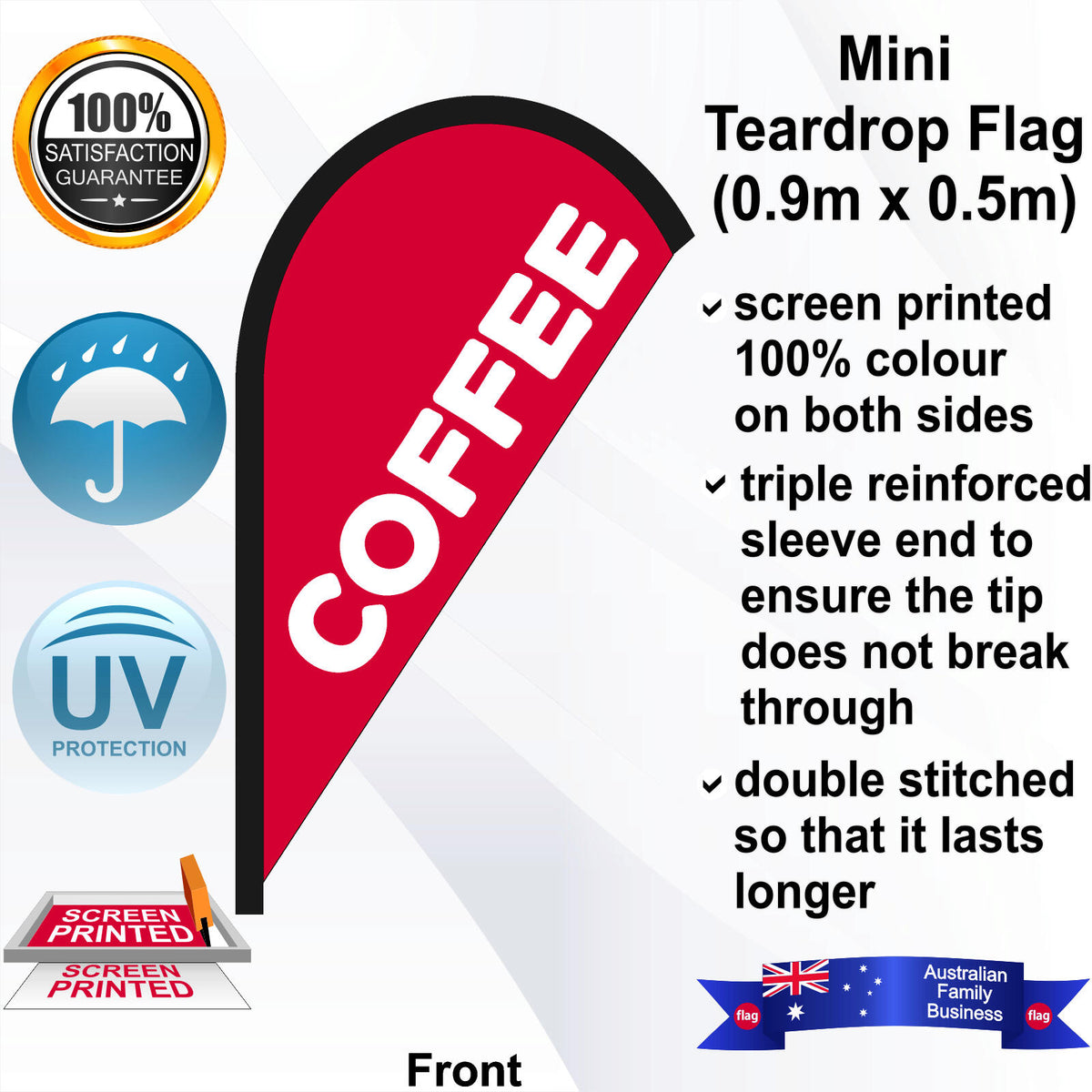 COFFEE Teardrop Flag - Front