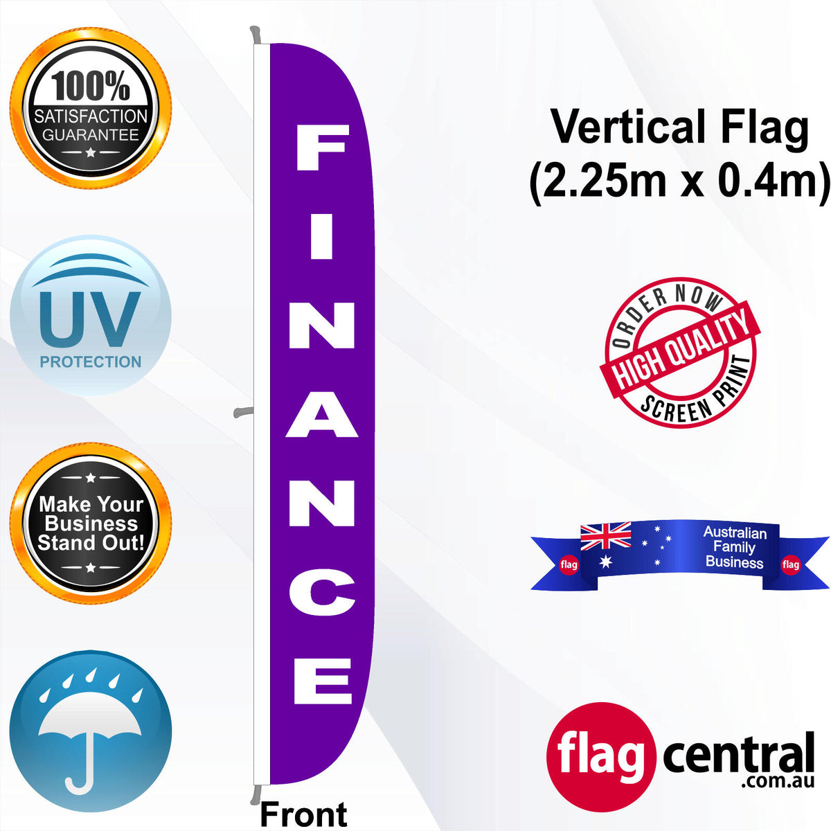 FINANCE Vertical Flag - Front