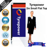 Tyrepower Blue 2m Small Flat Top Flag - Bundle