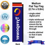 Tyrepower Blue 3m Medium Flat Top Flag - Rear