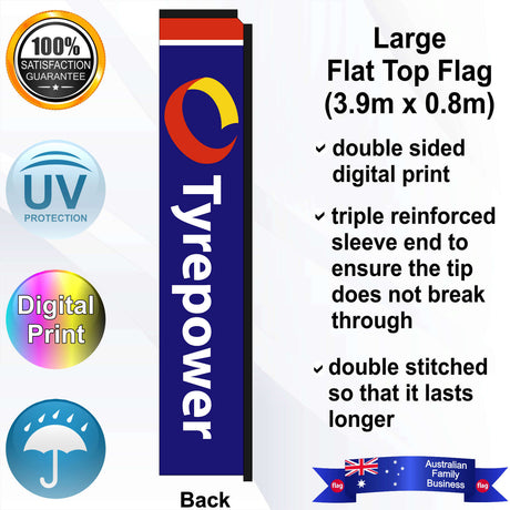 Tyrepower Flat Top Flag - Rear