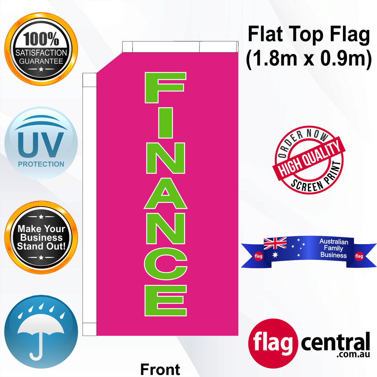 FINANCE Flat Top Flag - Front