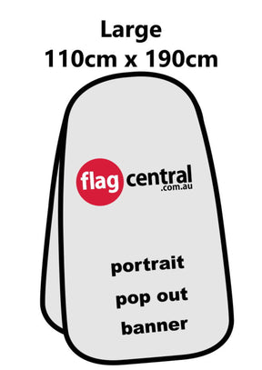 Custom Pop Out Banner - 110cm x 190cm - Double Sided Digital Matt - Front