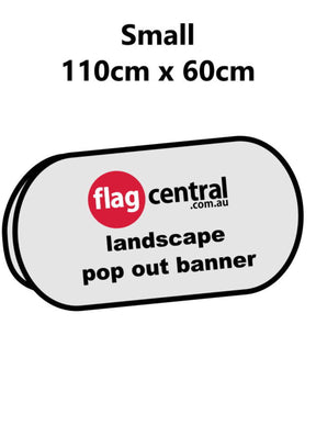 Custom Pop Out Banner - 110cm x 60cm - Double Sided Digital Matt - Front