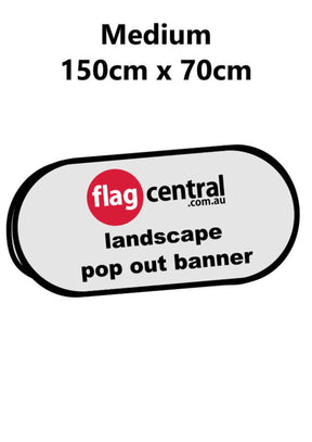 Custom Pop Out Banner - 150cm x 70cm - Double Sided Digital Matt - Front