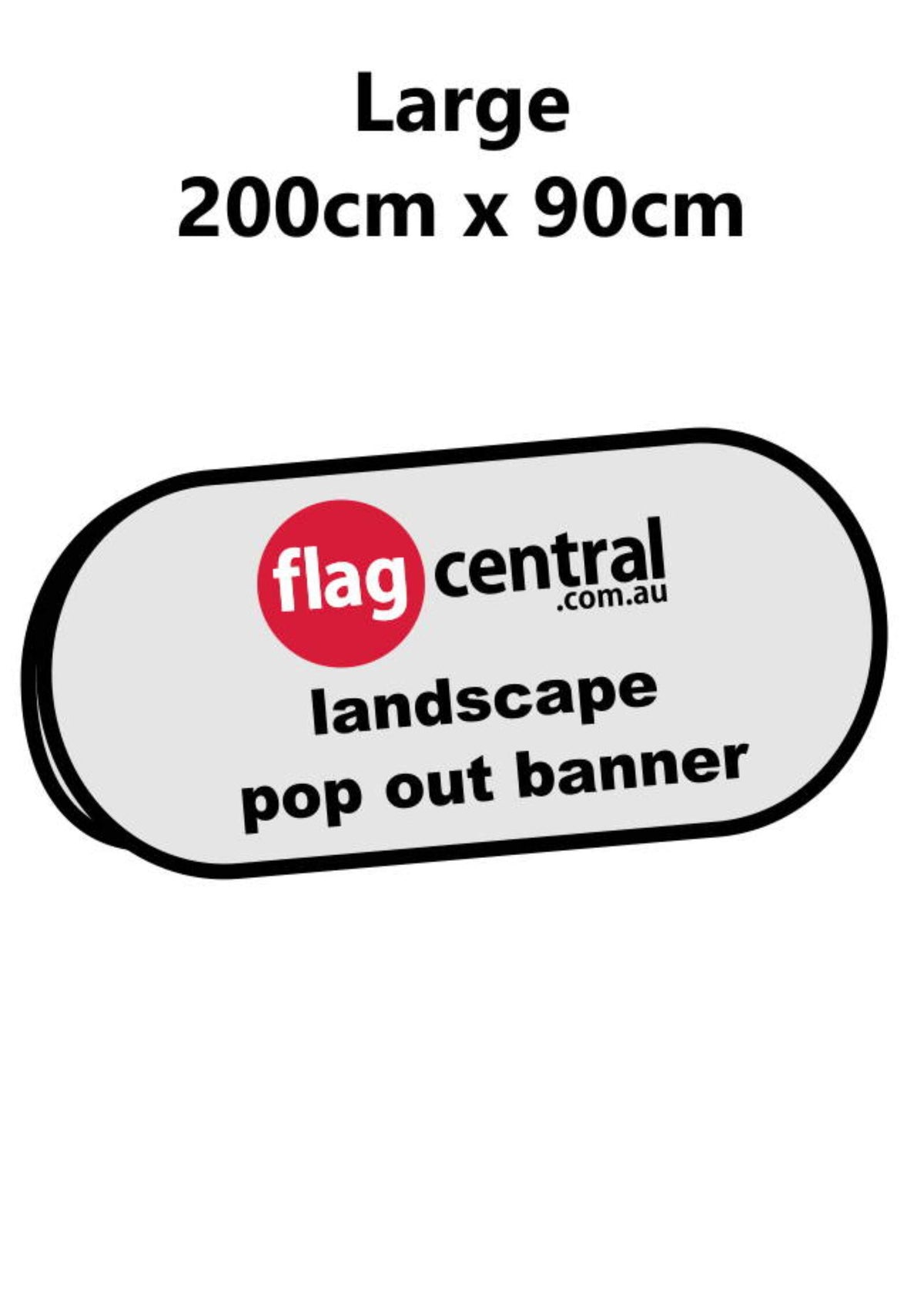 Custom Pop Out Banner - 200cm x 90cm - Double Sided Digital Matt - Front