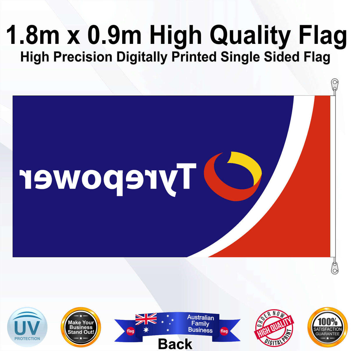 Tyrepower Rectangle Flag - Rear