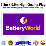 Battery World Rectangle Flag - Front