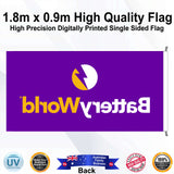 Battery World Rectangle Flag - Rear
