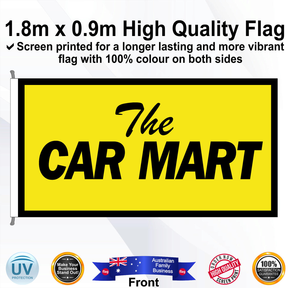 THE CAR MART Rectangle Flag - Front