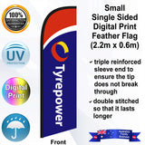 Custom Tyrepower Blue 2.7m Small Feather Flag - Front