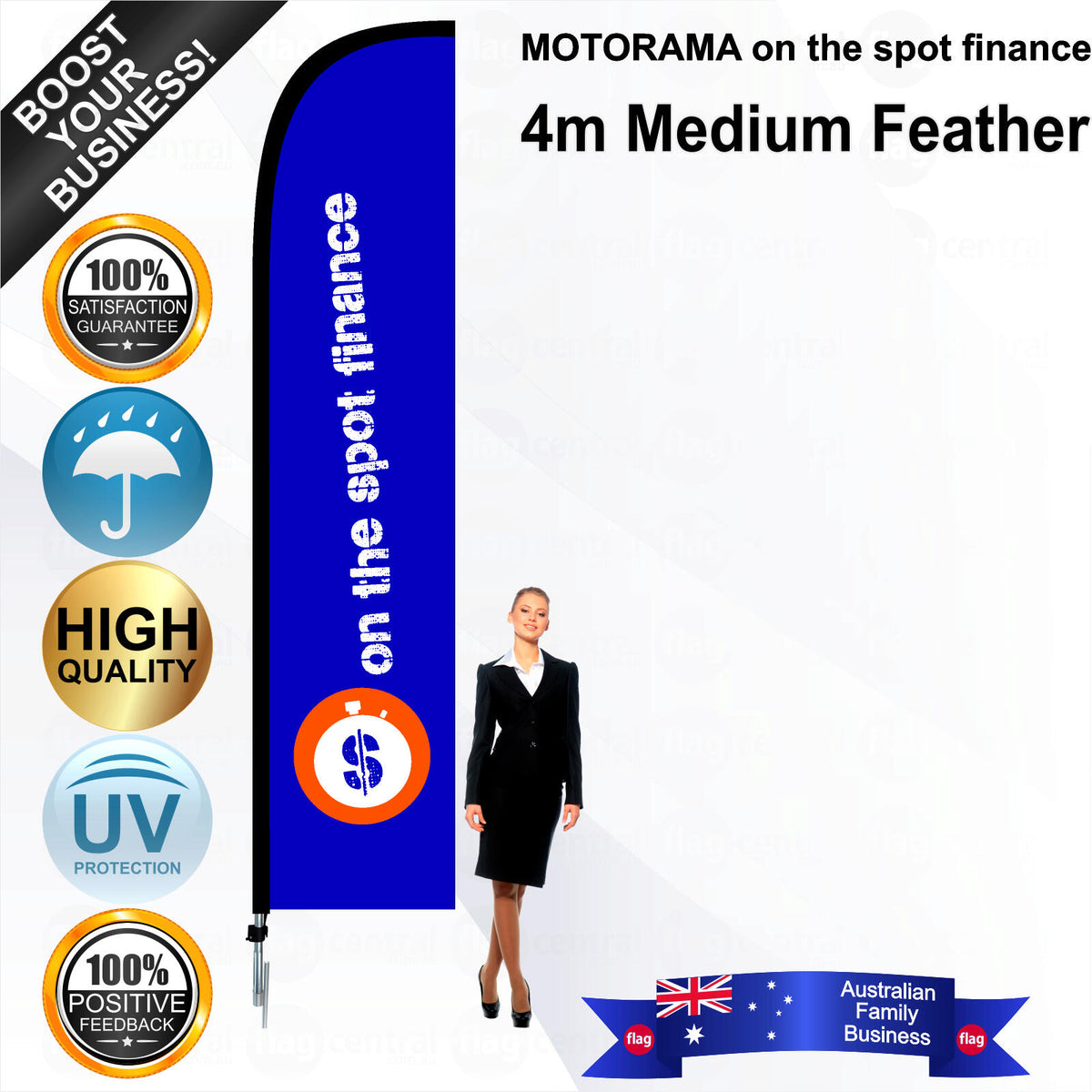MOTORAMA on the spot finance Feather Flag - Bundle