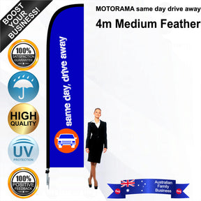 MOTORAMA same day drive away Feather Flag - Bundle