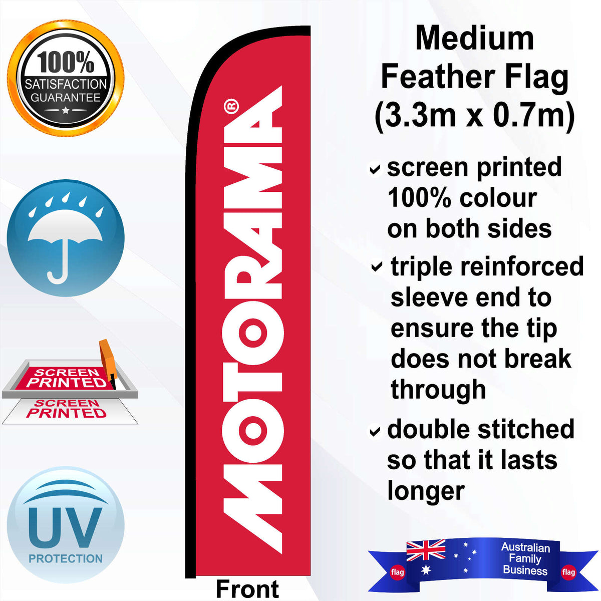 MOTORAMA Feather Flag - Front