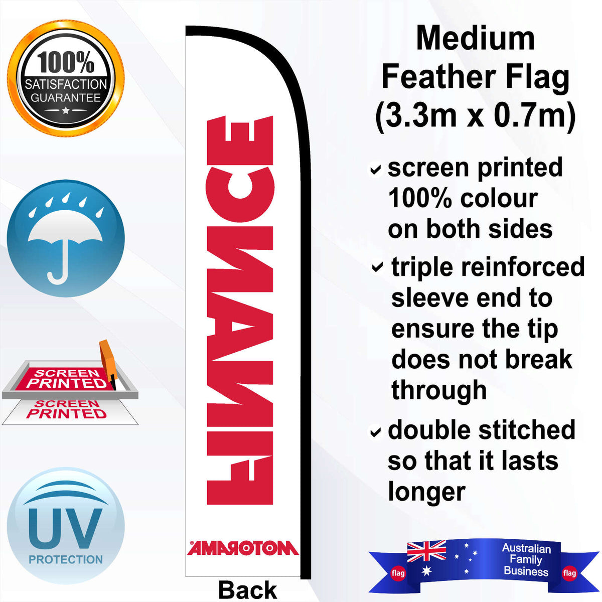 MOTORAMA FINANCE Feather Flag - Rear