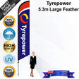 Custom Tyrepower Blue 5.3m Large Feather Flag - Bundle
