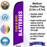 Battery World CAR AND BIKE BATTERIES Feather Flag - Front