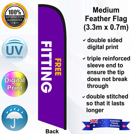 Battery World FREE FITTING Feather Flag - Rear