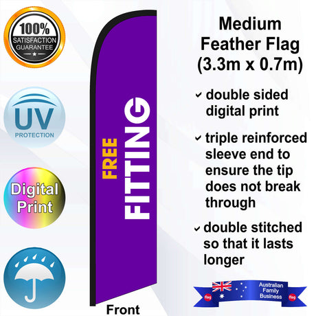 Battery World FREE FITTING Feather Flag - Front