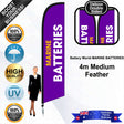 Battery World MARINE BATTERIES Feather Flag - Bundle