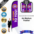 Battery World WE COME TO YOU 24 HOUR MOBILE Feather Flag - Bundle