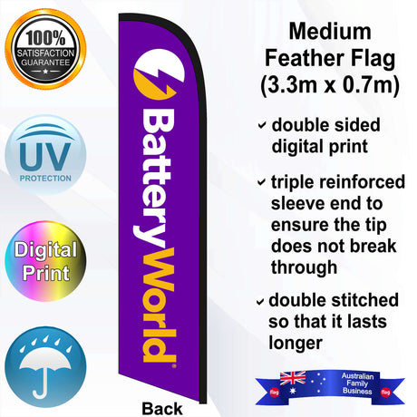 Battery World Feather Flag - Rear