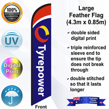 Tyrepower Feather Flag - Front