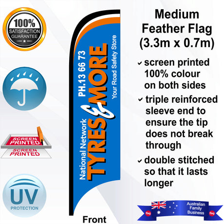 TYRES & MORE Feather Flag - Front