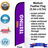 Battery World FREE TESTING Feather Flag - Front