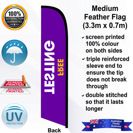 Battery World FREE TESTING Feather Flag - Rear