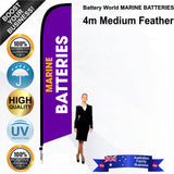 Battery World MARINE BATTERIES Feather Flag - Bundle