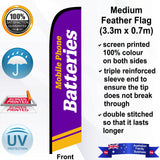 Battery World MOBILE PHONE BATTERIES Feather Flag - Front