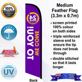 Battery World WE COME TO YOU 24 HOUR MOBILE Feather Flag - Rear