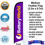 Battery World Feather Flag - Front