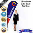 Tyrepower Blue 2.4m Small Teardrop Flag - Bundle