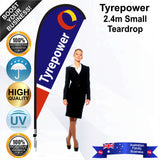 Tyrepower Blue 2.4m Small Teardrop Flag - Bundle