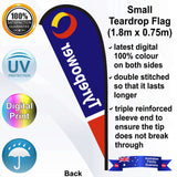Tyrepower Blue 2.4m Small Teardrop Flag - Rear
